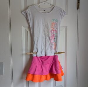 Adidas Girls T Shirt & Skirt Tennis Outfit Size 5